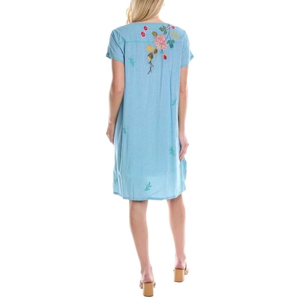 Johnny Was Workshop Adele Drape Cotton Blue Tunic… - image 3